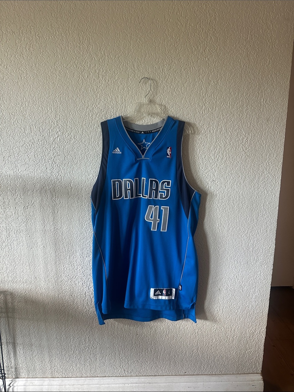 adidas Dallas Mavericks Blue #41 Nowitzki Basketball Jersey
